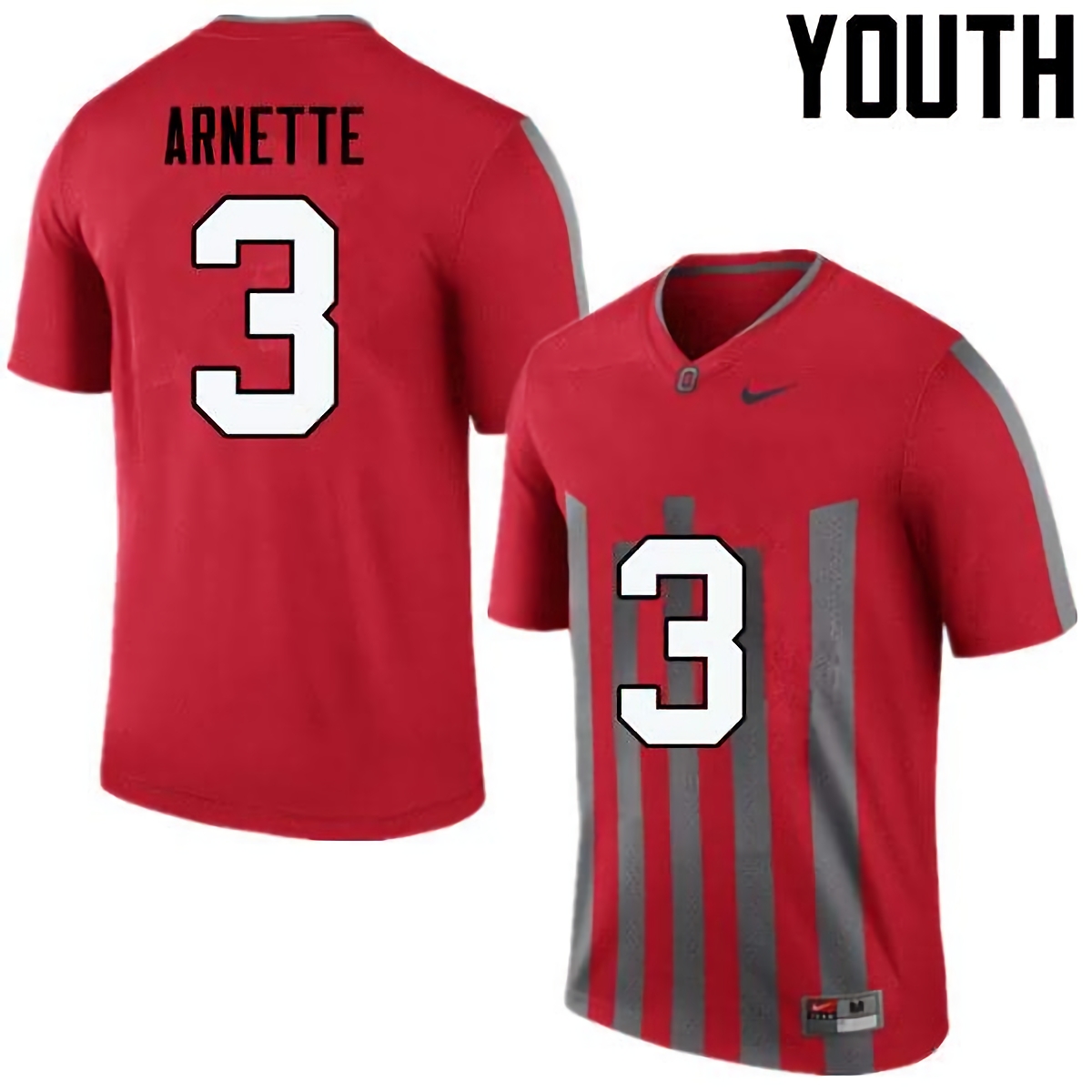 Damon Arnette Ohio State Buckeyes Youth NCAA #3 Nike Throwback Red College Stitched Football Jersey QBX6756AE